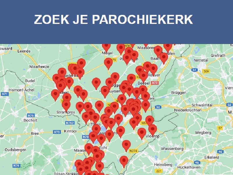 Nieuw op bisdomsite: zoek je parochiekerk