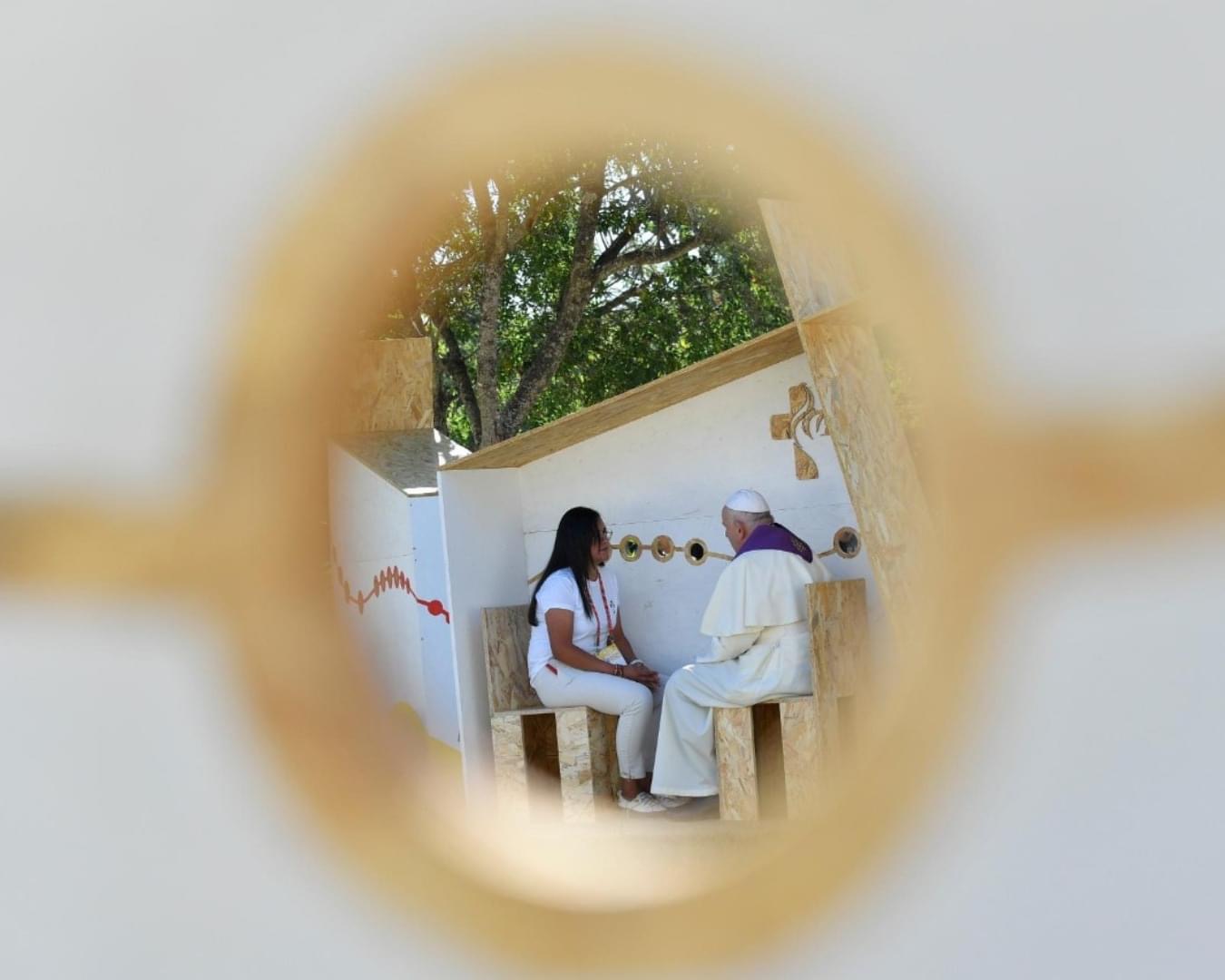 Paus Franciscus tijdens de Wereldjongerendagen in Lissabon