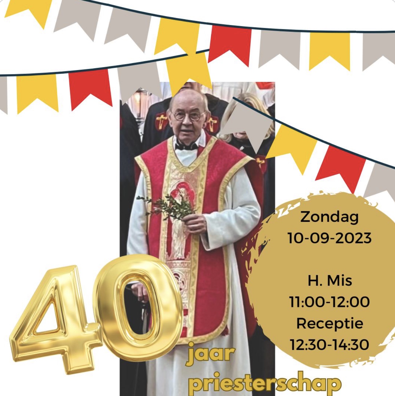 40-jarig priesterjubileum Pastoor Tardier op 10-09-2023