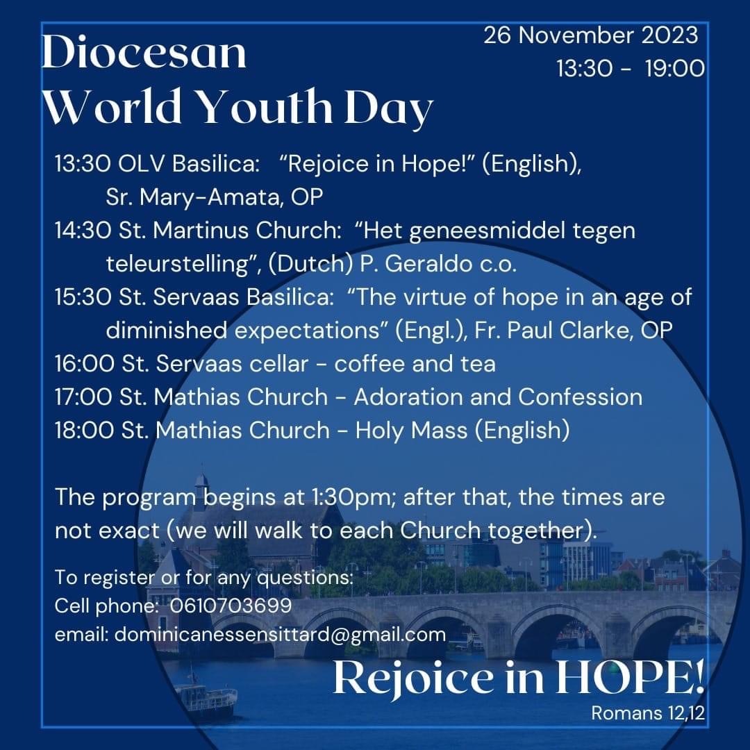 Diocesane Wereldjongerendag op 26 november 2023