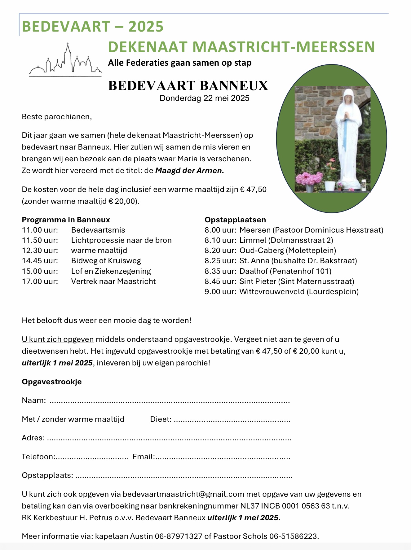 Mooi om samen op te trekken naar Banneux in ons Dekenaat Maastricht-Meerssen