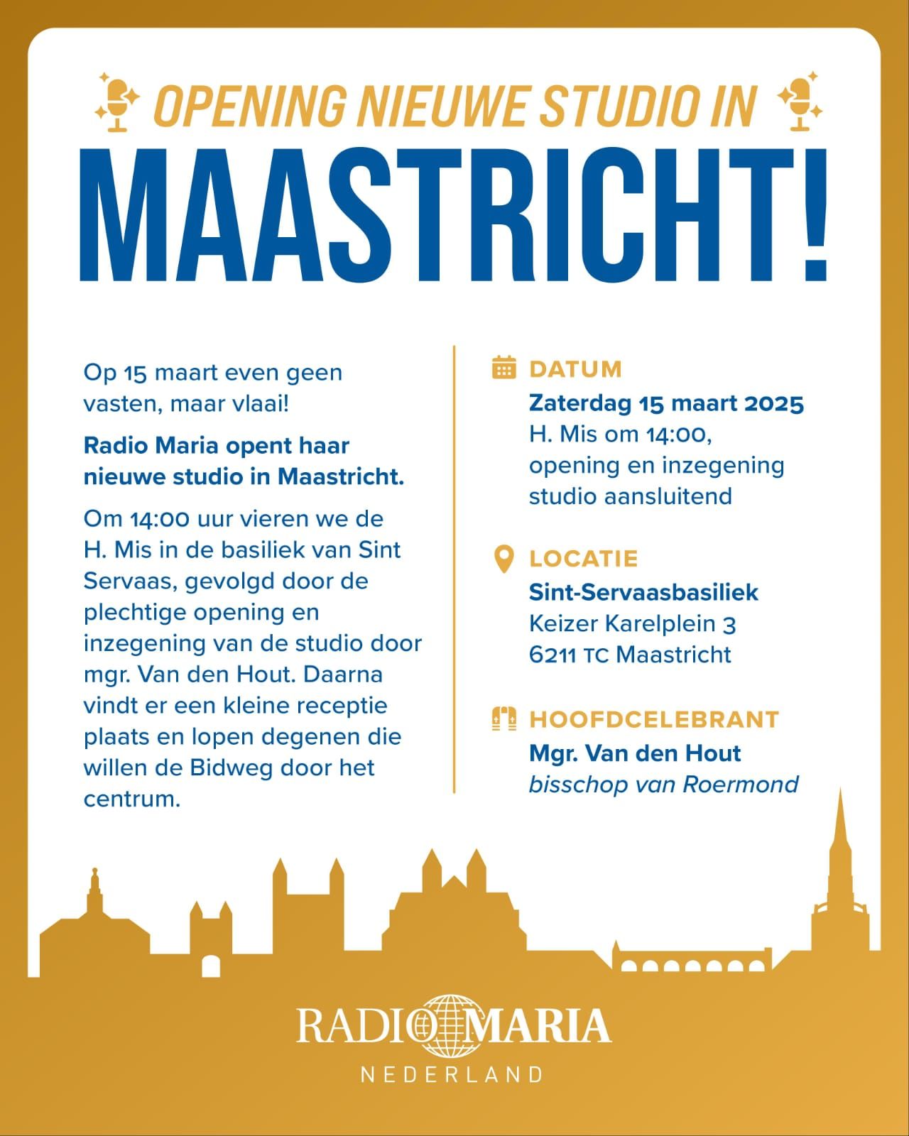 Radio Maria opent haar nieuwe studio in Maastricht