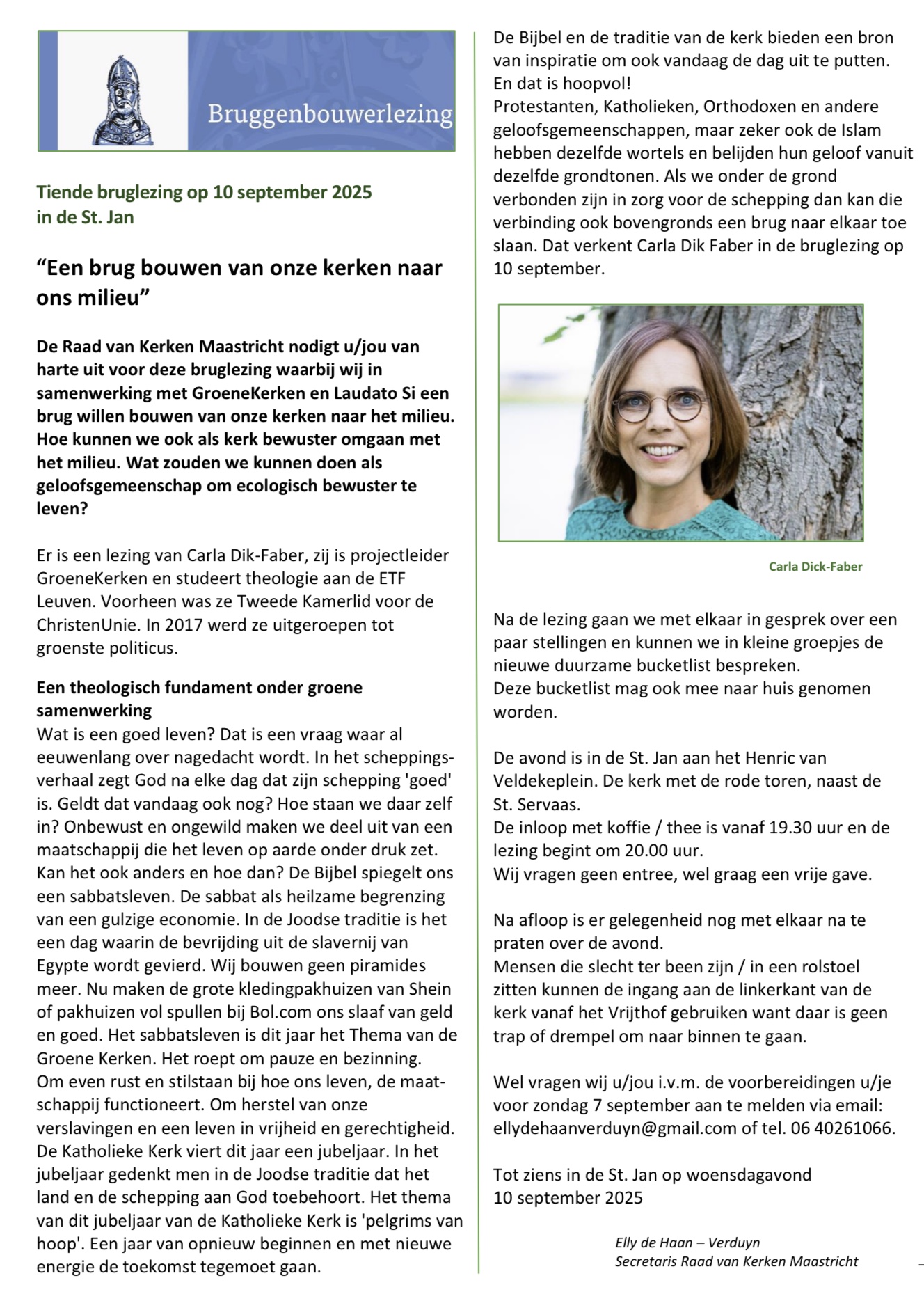Interessante lezing Carla Dick Faber komt spreken